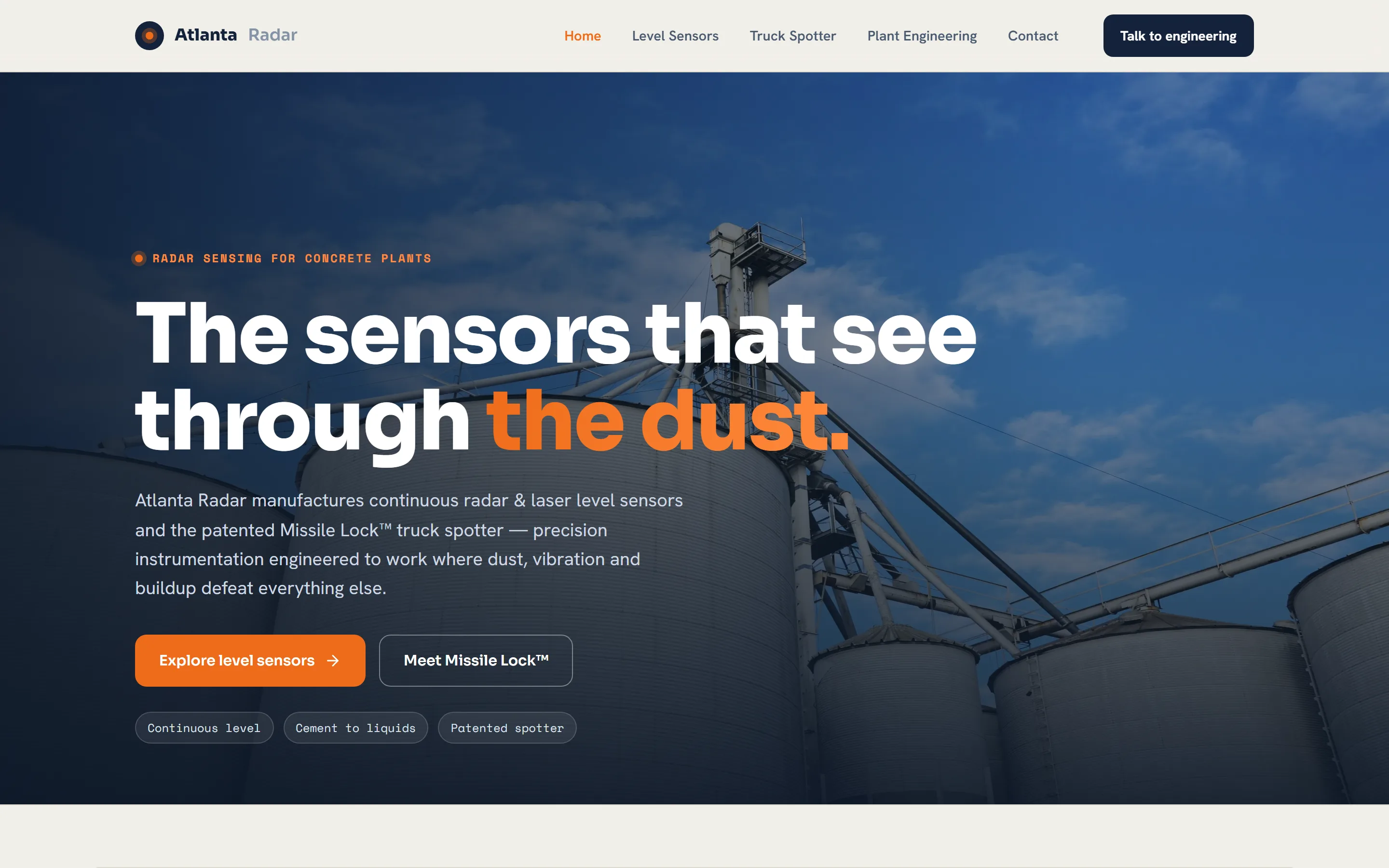 Atlanta Radar, Industrial Sensing & Engineering website by Final Orbit
