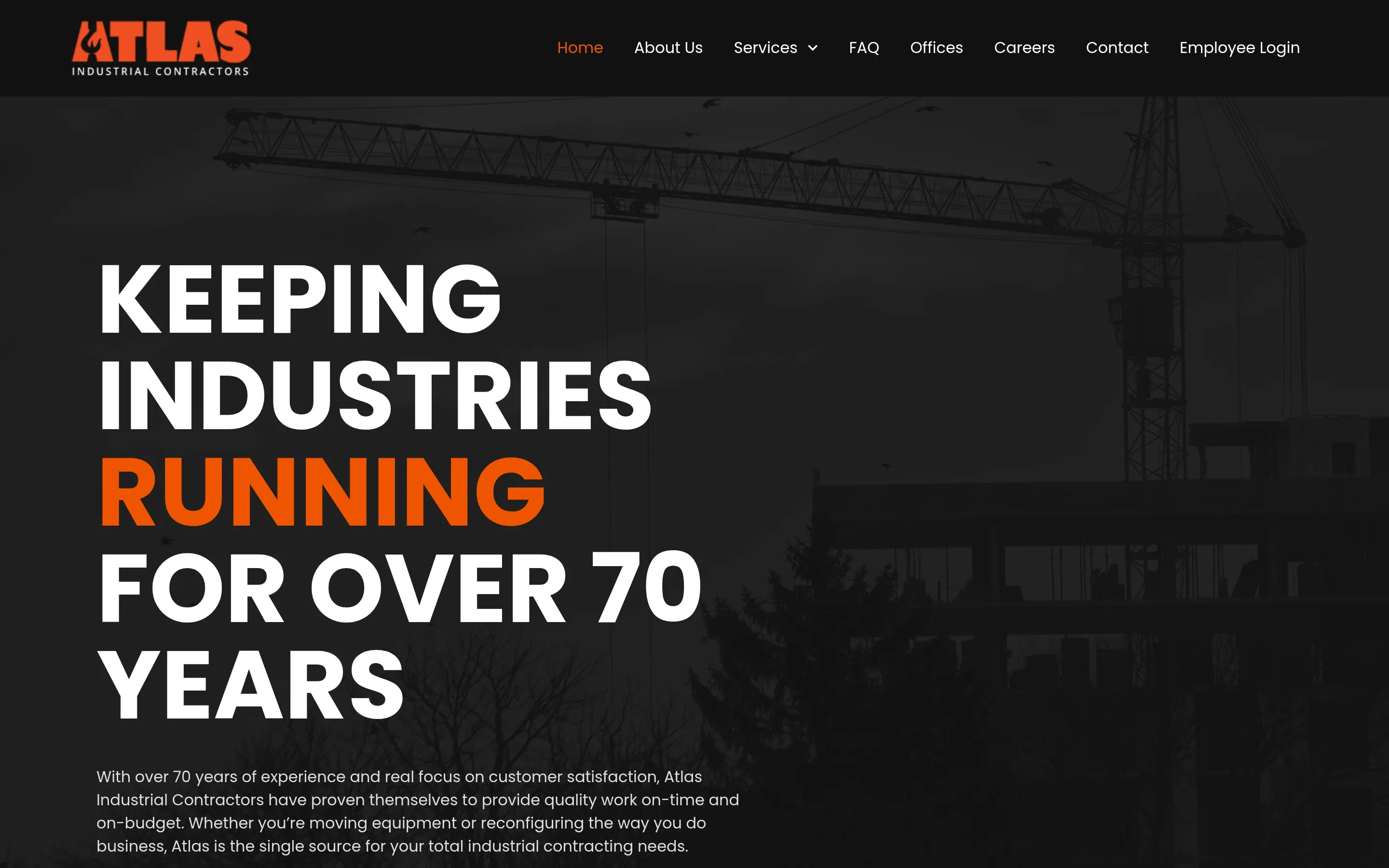 Atlas Industrial — website screenshot