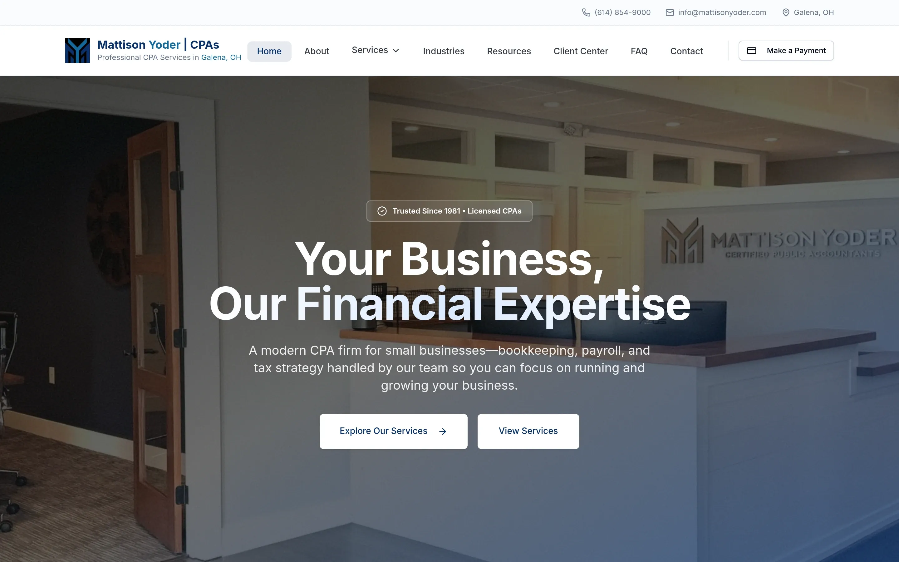 Mattison Yoder CPAs — website screenshot