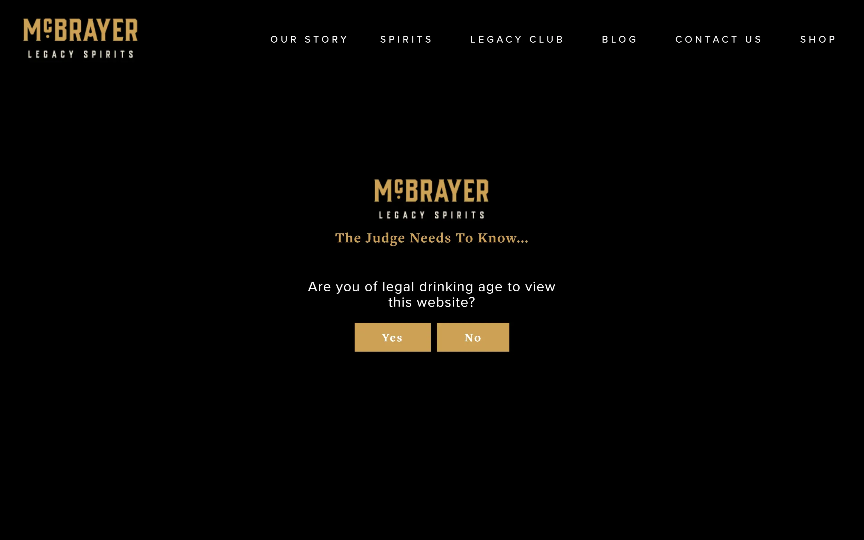 McBrayer Legacy Spirits — website screenshot