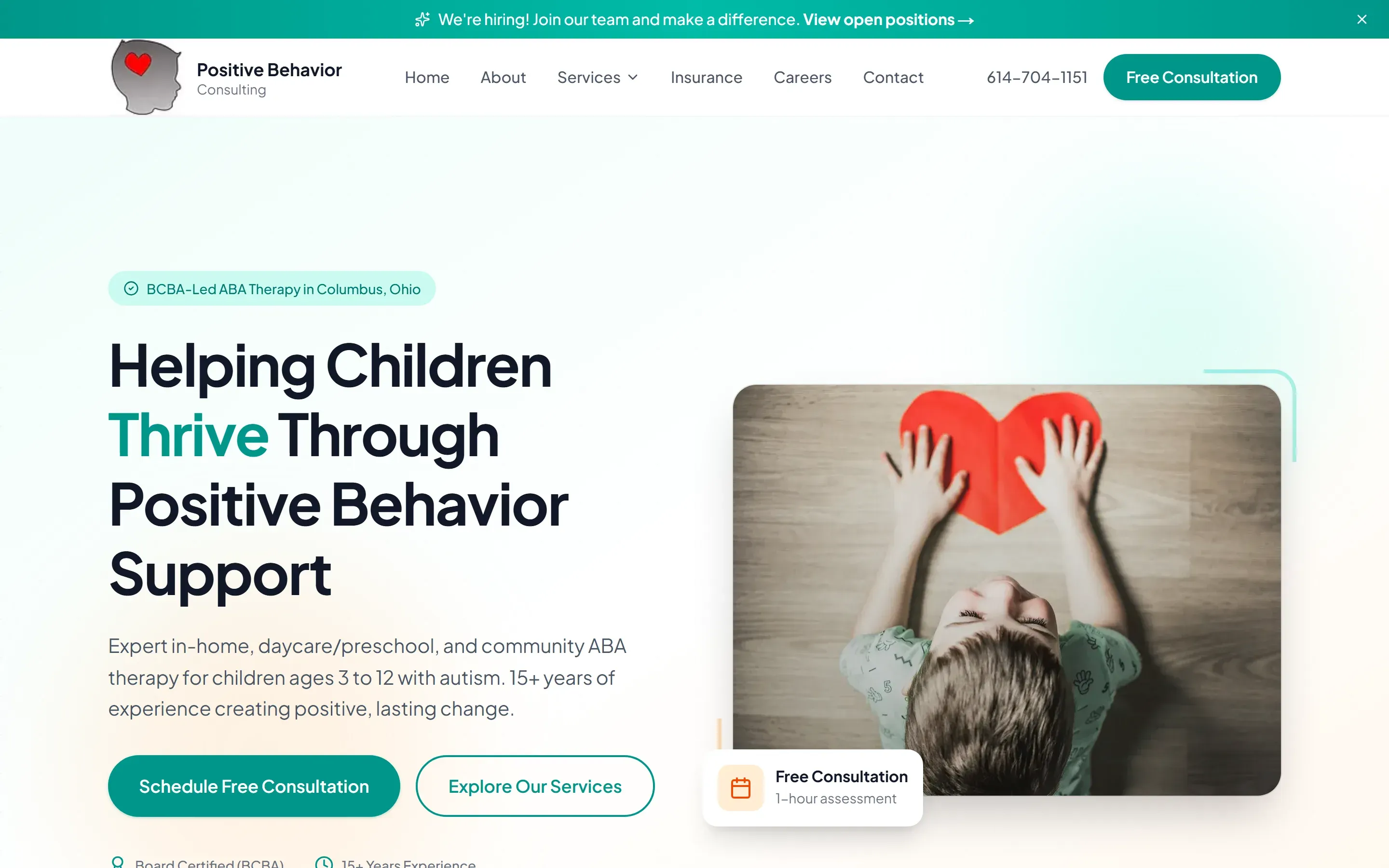Positive Behavior Consulting — website screenshot