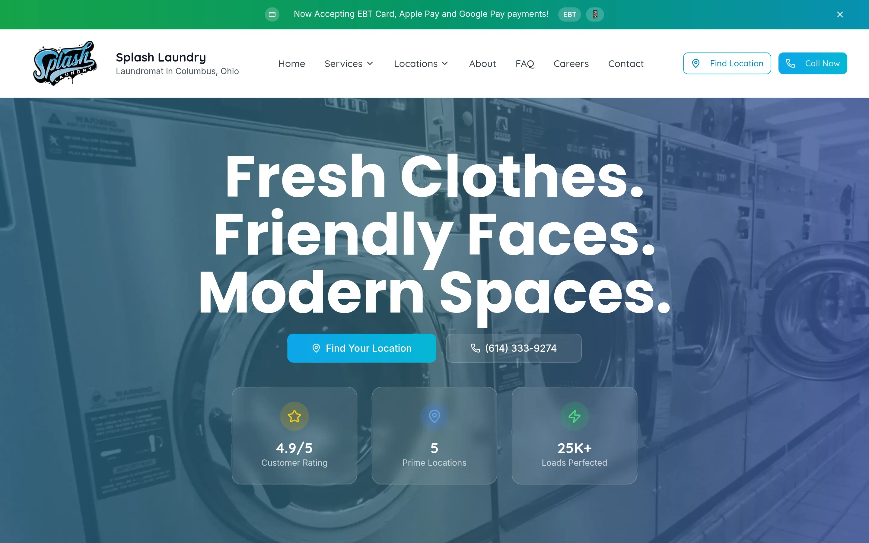 Splash Laundry — website screenshot