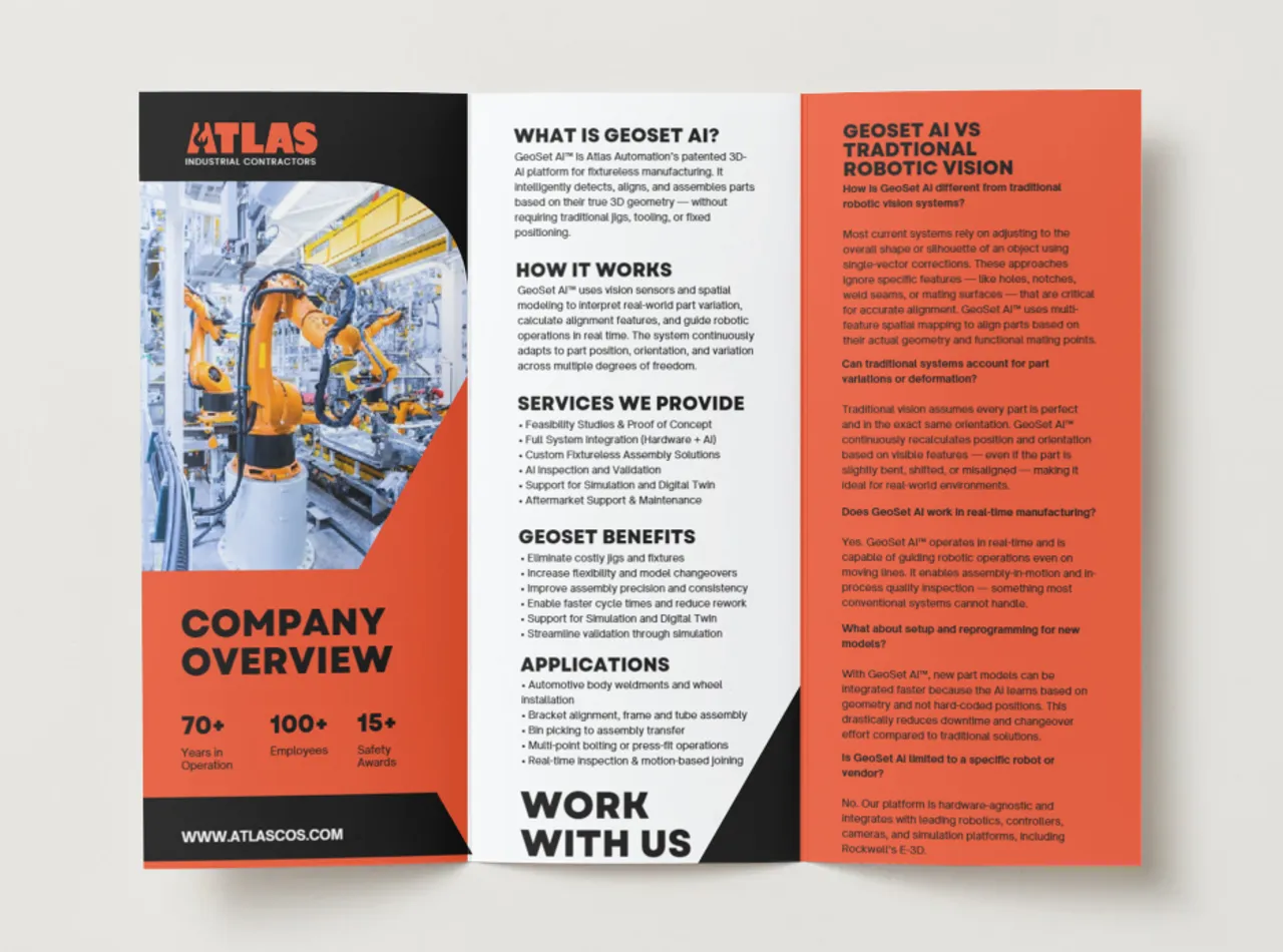 Product showcase brochure with modern design featuring product highlights and compelling visual storytelling